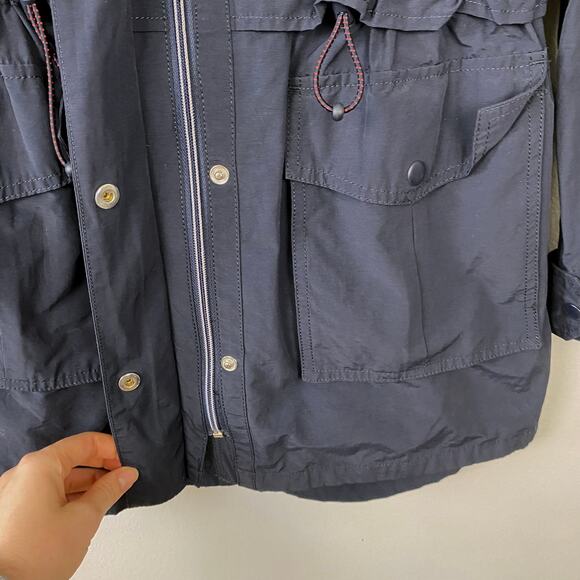 J. Crew Perfect Lightweight Jacket Water Resistant Defined Waist Navy Size XS - Picture 5 of 9